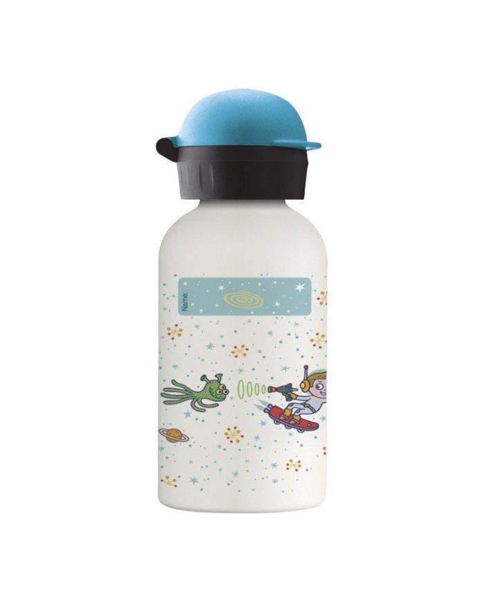 Edelstahl-Thermoflasche 0,35 L. Schlagverschluss. Raum Rob