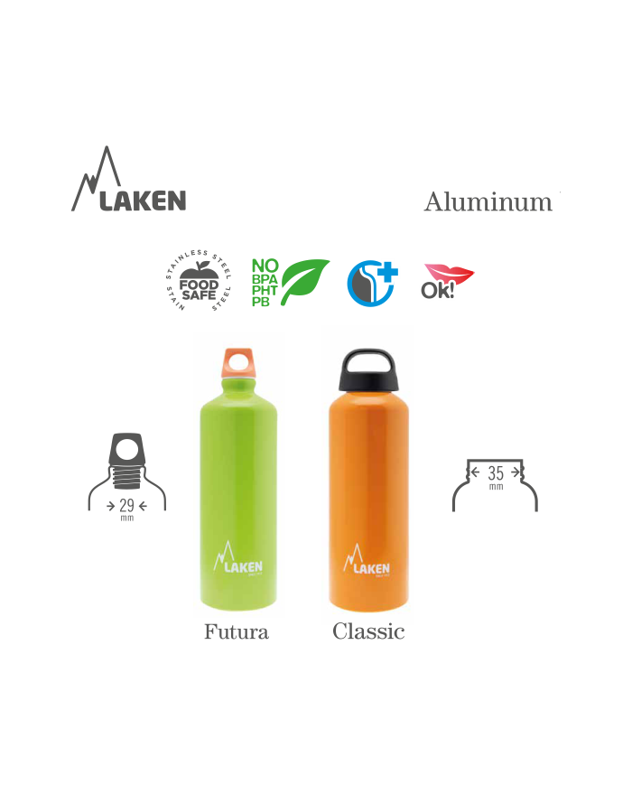 Alu. Flasche 0,6 L. Futura Deckel - Roboter