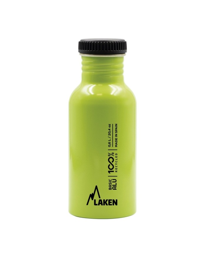 Alu. bottle Basic Alu 0,60 L. Plain cap - Apple green