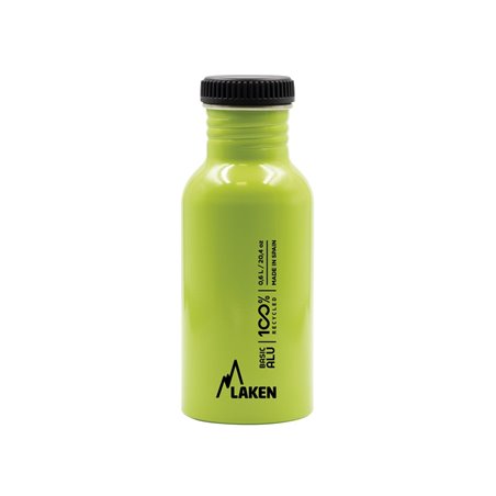 Alu. bottle Basic Alu 0,60 L. Plain cap - Apple green
