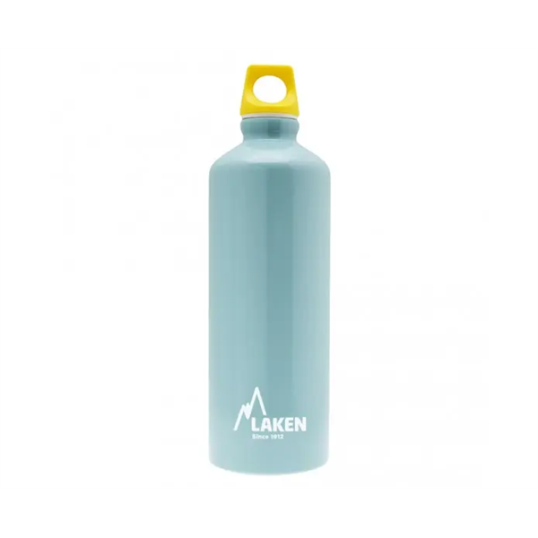 Alu. bottle Futura 0,75 L.- Yellow cap -Light blue bottle