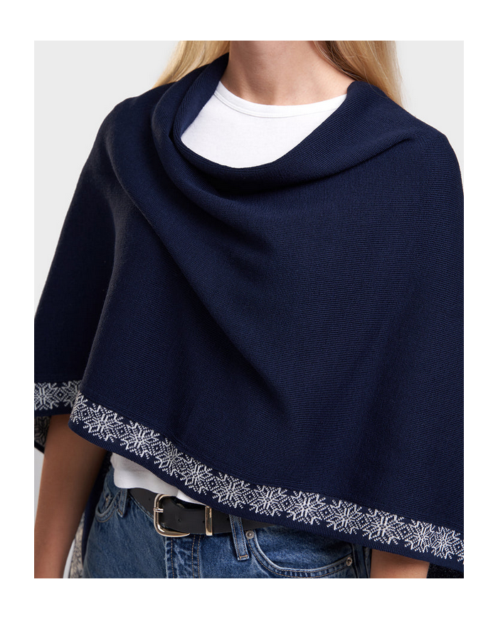 Vilo multi-wear jacquard knit poncho