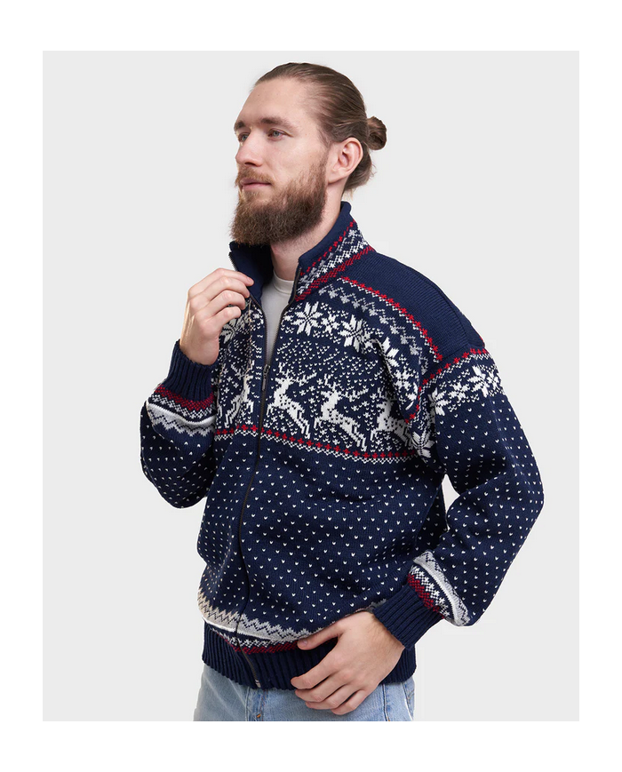 Reindeer zipper cardigan