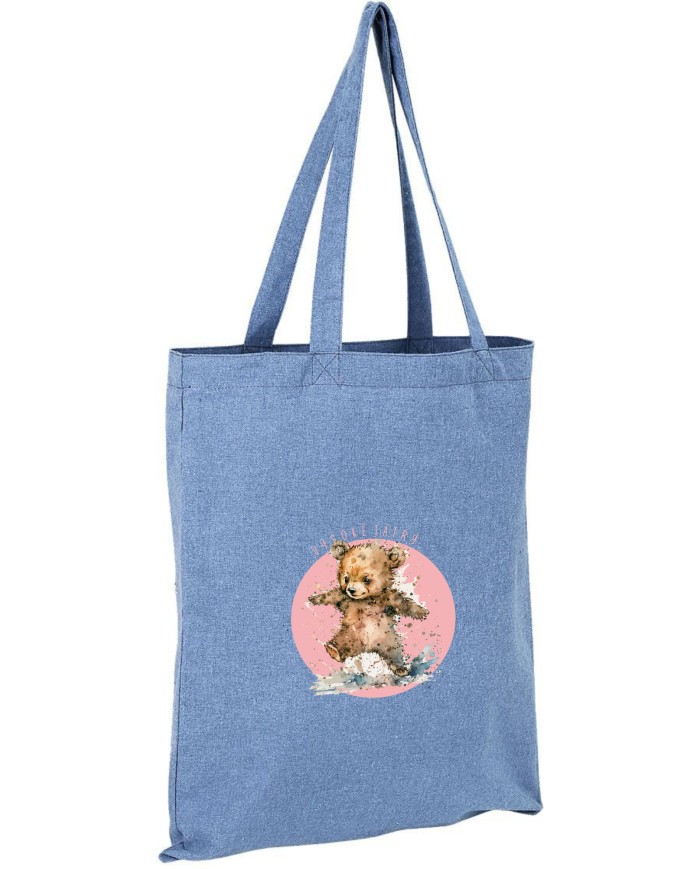 Taška bavlnená - Macko ružový