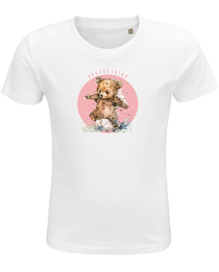 Detské bavlnené tričko - Medvedík ružový