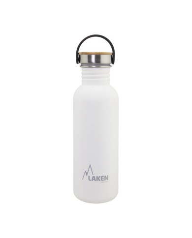 Basic Steel Bottle 750ml ,Bamboo S/S Cap - White