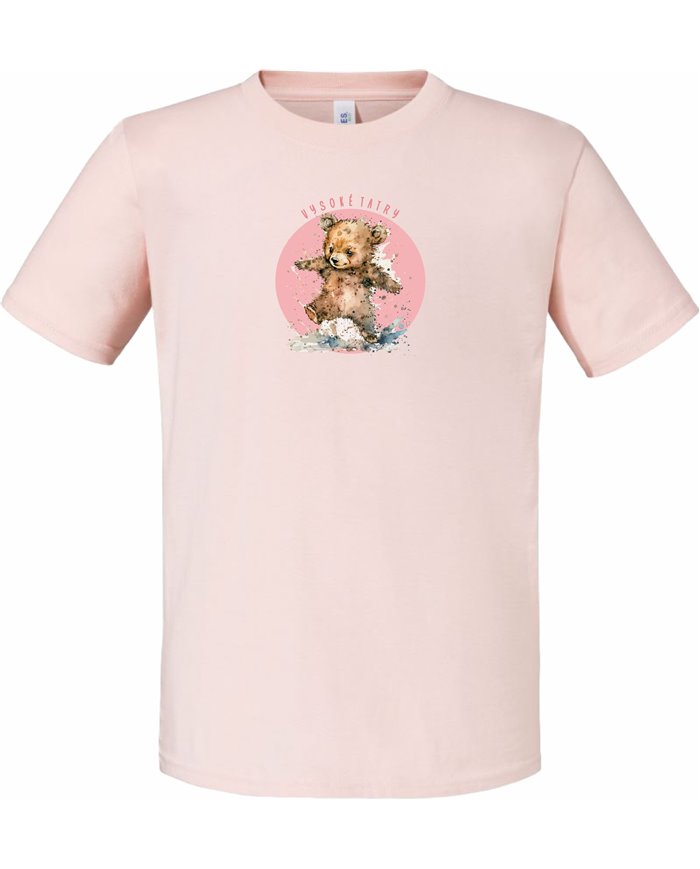 Detské bavlnené tričko - Ružový macko Detské bavlnené tričko - Ružový macko