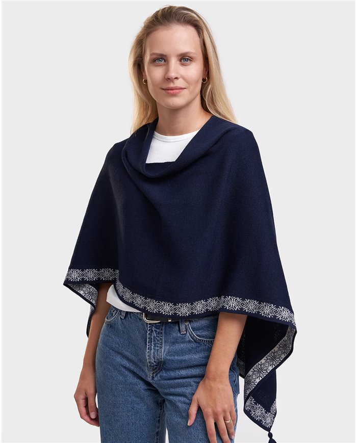 Vilo multi-wear jacquard knit poncho