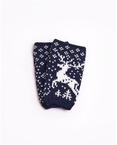 Reindeer woolen mitts
