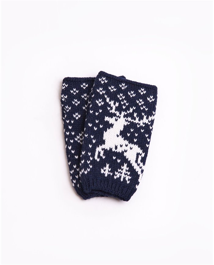 Reindeer woolen mitts