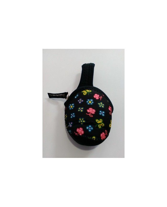 Double pacifier neoprene holder Blackline
