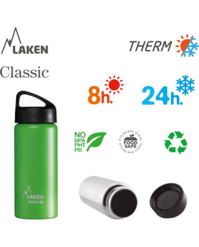 LAKEN CLASSIC THERMO nerezová termo fľaša 500ml čierna