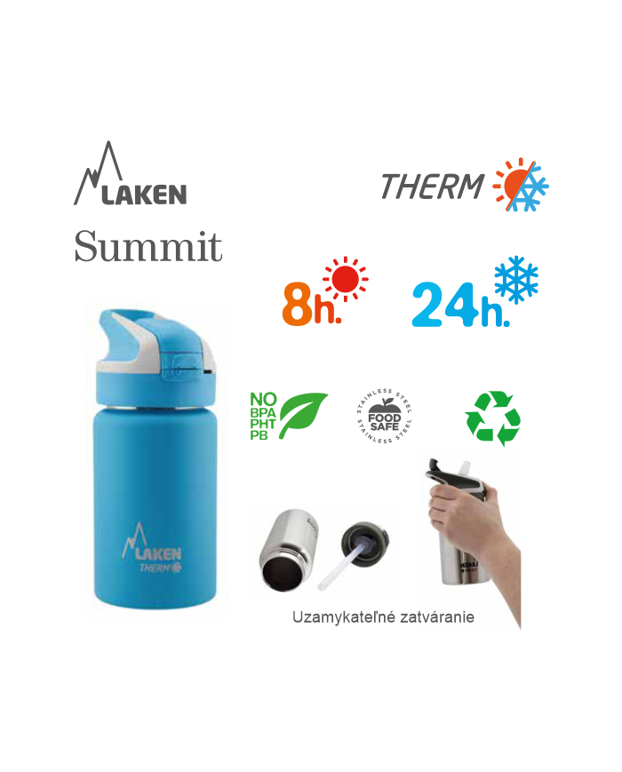 LAKEN SUMMIT TERMO FĽAŠA 750ML STRIEBORNÁ